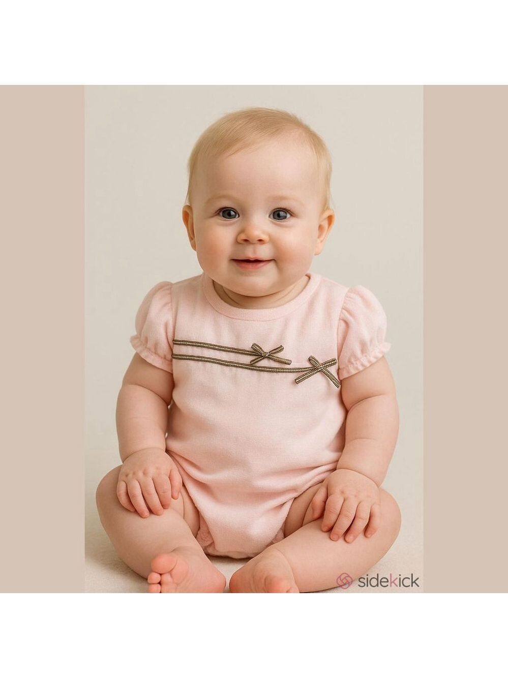 Catimini Pink Knit Romper 3-6M | Cute Bow Details